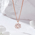 BnBGold 18K Water Droplet Cubic Flower Chain Necklace JNN42158
