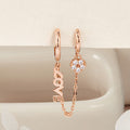 B&B Gold 18K Love Cubic Heart Two Ring Chain Connecting One Touch Earrings Single Piece PNE42099