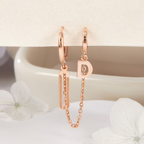 18K Gold Earrings Touring Chain One-Touch Connection PNE42098