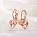 BnbGold 18K Twin Cubic Cut Heart One-Touch Earrings Pair PNE42049