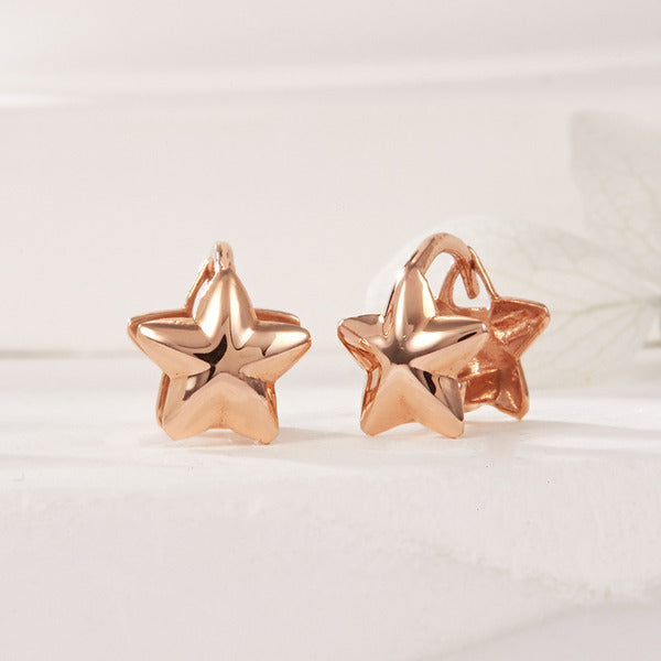 BnBGold 18K Mini Star Double-Sided One-Touch Earrings PNE42039