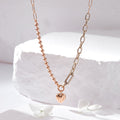AirbnbGold 14K Round Heart Uniball Clip Chain Necklace JNN42162