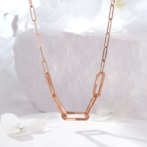 AirbnbGold 14K volume rounding link chain necklace JNN42161
