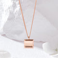 AirbnbGold 14K Square Curved Coin Chain Necklace JNN42157