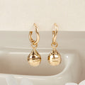 AirbnbGold 14K WaterDrop Cutting EightSide Ball OneTouch Earrings PNE42103
