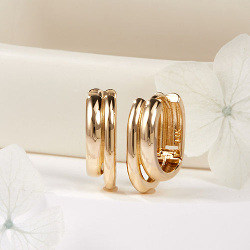 AirbnbGold 14K Double Tone Uncovered One-Touch Earrings Pair PNE42101