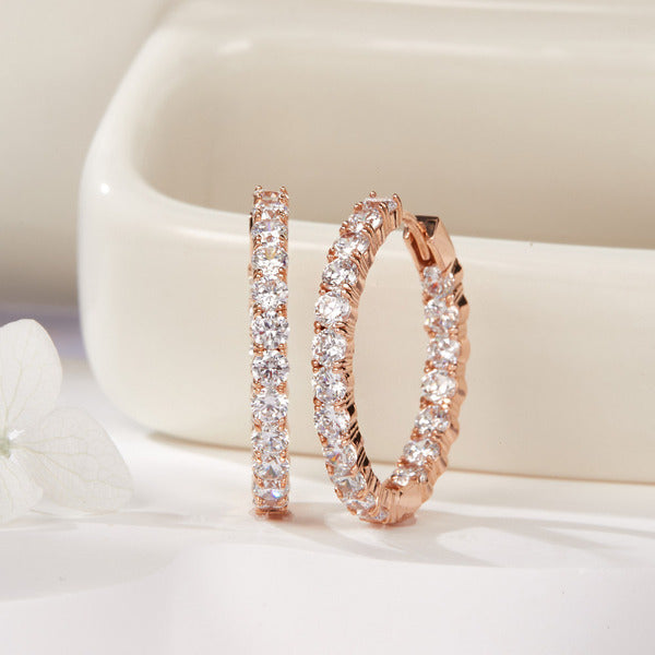 B&B Gold 14K Cubic Shadow One-Touch Ring Earrings Pair PNE42096