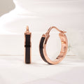BNBGold 14K enamel onyx one touch ring earrings L pair PNE42047