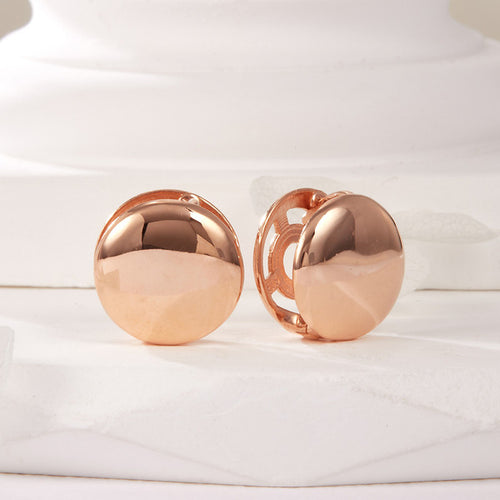 AirbnbGold 14K Bold Circle Front Back One Touch Earrings PNE42045