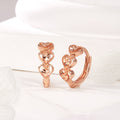 [B&B Gold] 14K Triple Cut Heart One-Touch Earrings Pair PNE42040