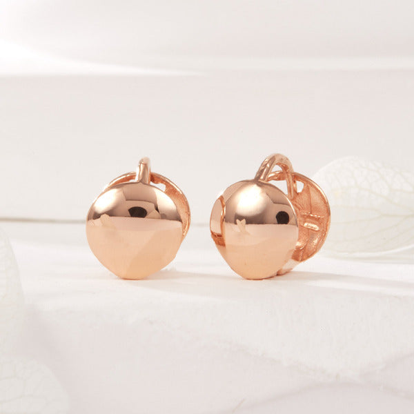 B&B Gold 14K Mini Circle Two-Sided One-Touch Earrings Pair PNE42038