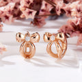 AirbnbGold 18K Cubic Anime Ribbon OneTouch Earrings PNE42318