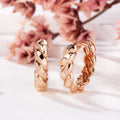 B&B Gold 18K Twisted Screw Cut One-Touch Ring Earrings Pair PNE42306