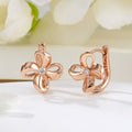 BnBGold 18K Wind Cubic Flower One-Touch Earrings Pair JNE42273