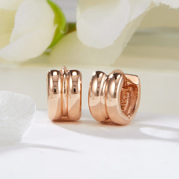 AirbnbGold 18K Volume Doubling OneTouch Earrings Pair JNE42269