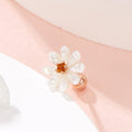 B&B Gold 18K Champagne Flower Sunflower Mother-of-Pearl Piercing Single PNE42206