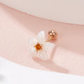 AirbnbGold 18K Champagne Flower Dahlia Shell Piercing One Side PNE42205