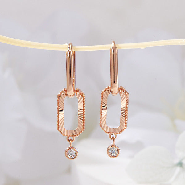 BNB Gold 18K Lorette Clip Cut Chain One-Touch Earrings One Pair PNE42202