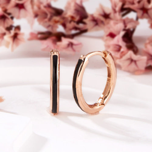 AirbnbGold 14K Black Epoxy Slit OneTouch Ring S Pair PNE42313