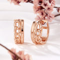 BNBGold 14K Lorette Curve Chain One-Touch Ring Earrings Pair PNE42309