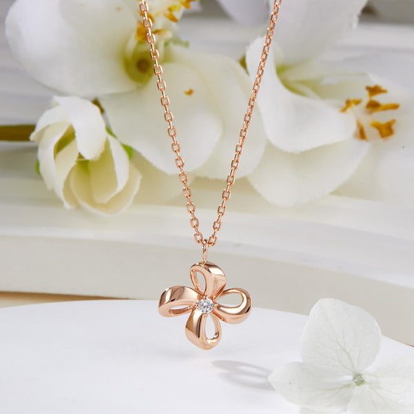 AirbnbGold 14K Wind Cubic Flower Chain Necklace JNN42274