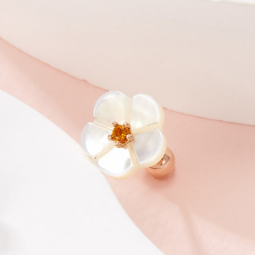 AirbnbGold 14K Champagne Flower Anemone Shell Piercing One Side PNE42207