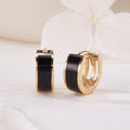 BnbGold 18K Black Half Epox OneTouch Earring S Pair PNE42363