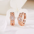 18K Round Precision Cubic Twin Ball One-Touch Earrings PNE42354
