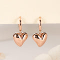 B&B Gold 18K Flower Cut Chubby Heart One Touch Earrings S A Pair PNE42352