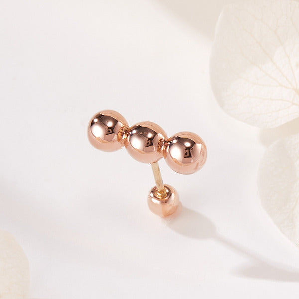 AirbnbGold 14K Triple Candyball Piercing One Side PNE42350
