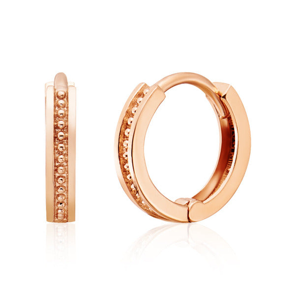 AirbnbGold 18K Dense Bubblball Guard Ring Set OneTouch Earrings LOE42117