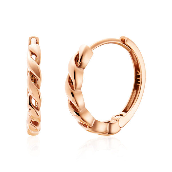 AirbnbGold 18K Round Wave Twisted Earings Pair SNE42126