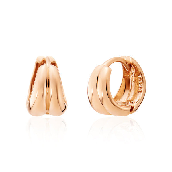 BnBGold 18K Double Waterdrop One-Touch Earrings Pair LOE42145