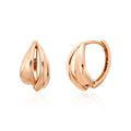 AirbnbGold 14K Rounded Wave Cross One-Touch Earrings Pair SNE42148