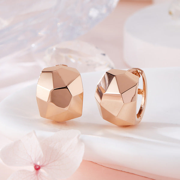 18K zigzag angled gold ball one-touch ear cuffs PNE42415