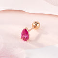 AirbnbGold 14K Pink Sapphire Waterdrop Light Piercing One Side NPE42374
