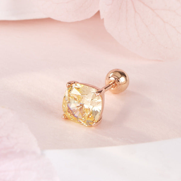 AirbnbGold 14K Yellow Cushion Cubic Light Piercing One Side NPE42375