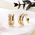 AirbnbGold 14K volume cubic half ring ear cuffs SNE42384