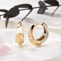 AirbnbGold 14K Edge Laser Cut OneTouch Earring Pair SNE42385