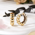 BNBGold 14K Volume Bubble Cut One Touch Ring Earrings Pair SNE42387