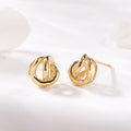 AirbnbGold 18K Volume Cross Loop Earring Pair MNE42422