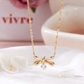 BnBGold 18K Petite Knot Ribbon Cubic Ball Chain Necklace MNN42427