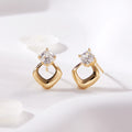18K Double Cushion Cut Cubic Zirconia Earrings Pair MNE42428