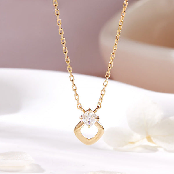 BnBGold 18K Double Cushion Cut Cubic Zirconia Chain Necklace MNN42429