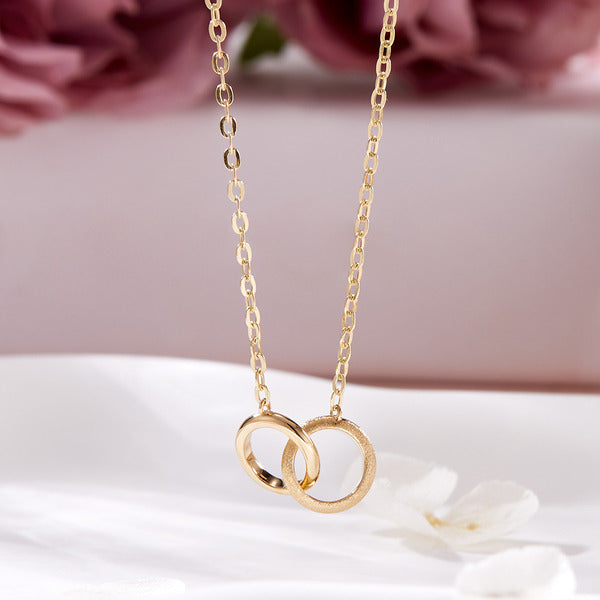 AirbnbGold 18K Matte Cross Double Chain Necklace MNN42432