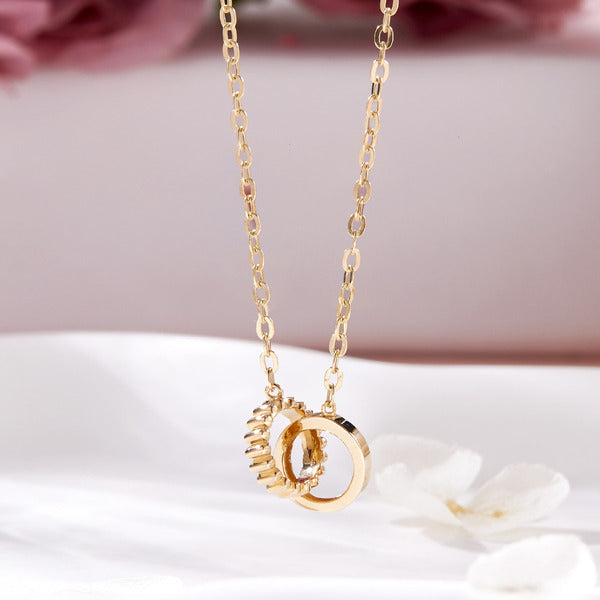 AirbnbGold 18K Vertical Cross Doubling Chain Necklace MNN42433