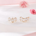 BnbGold 18K Line Cushion Square Cut Earrings Pair MNE42439