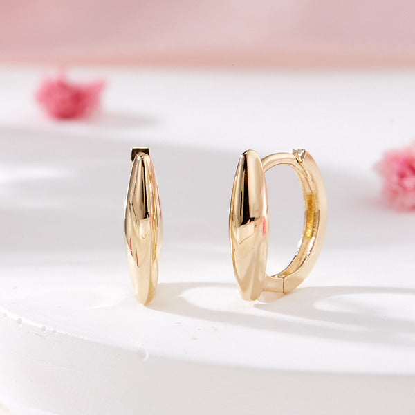 BnBGold 18K Round Split Cut One-Touch Earrings Pair MNE42441