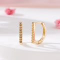 AirbnbGold 18K Horizontal Cut OneTouch Earrings Pair MNE42442