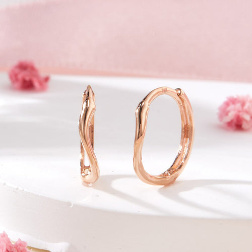 18K Volume Wavy Earring Pair MNE42443